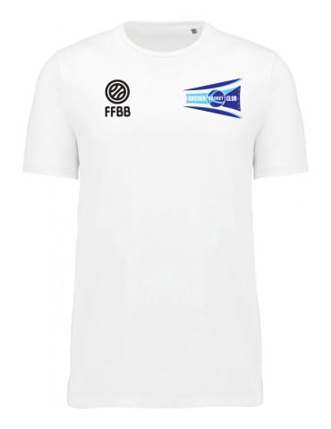 T-shirt FFBB Teamsport Blanc/Gris (pacific grey)/Noir Guichen Basket