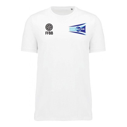 T-shirt FFBB Teamsport Blanc/Gris (pacific grey)/Noir Guichen Basket