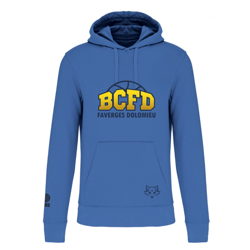 Sweat à capuche bleu BCFD (logo en noir)