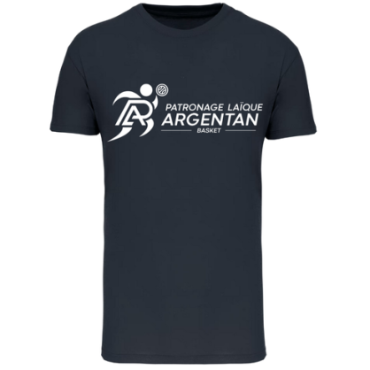 T-shirt Rouge ou Bleu marine logo poitrine Patronage Laïque Basket