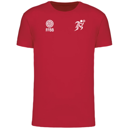 T-shirt Rouge ou Bleu marine logo cœur Patronage Laïque Basket